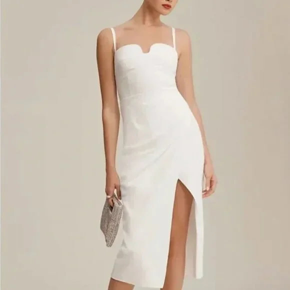 Reformation Alfred Cotton Midi Dress - White - Picture 3 of 6
